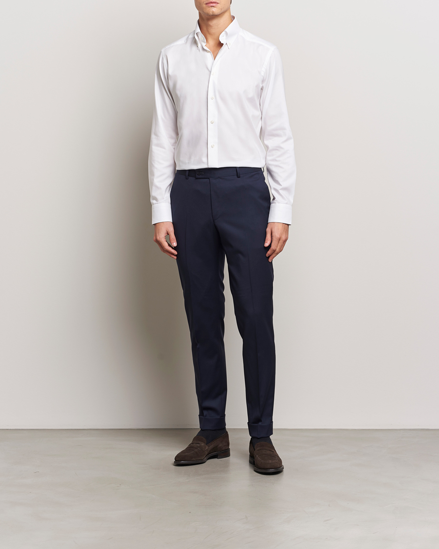 Men | Shirts | Eton | Slim Fit Wrinkle Free Oxford Shirt White