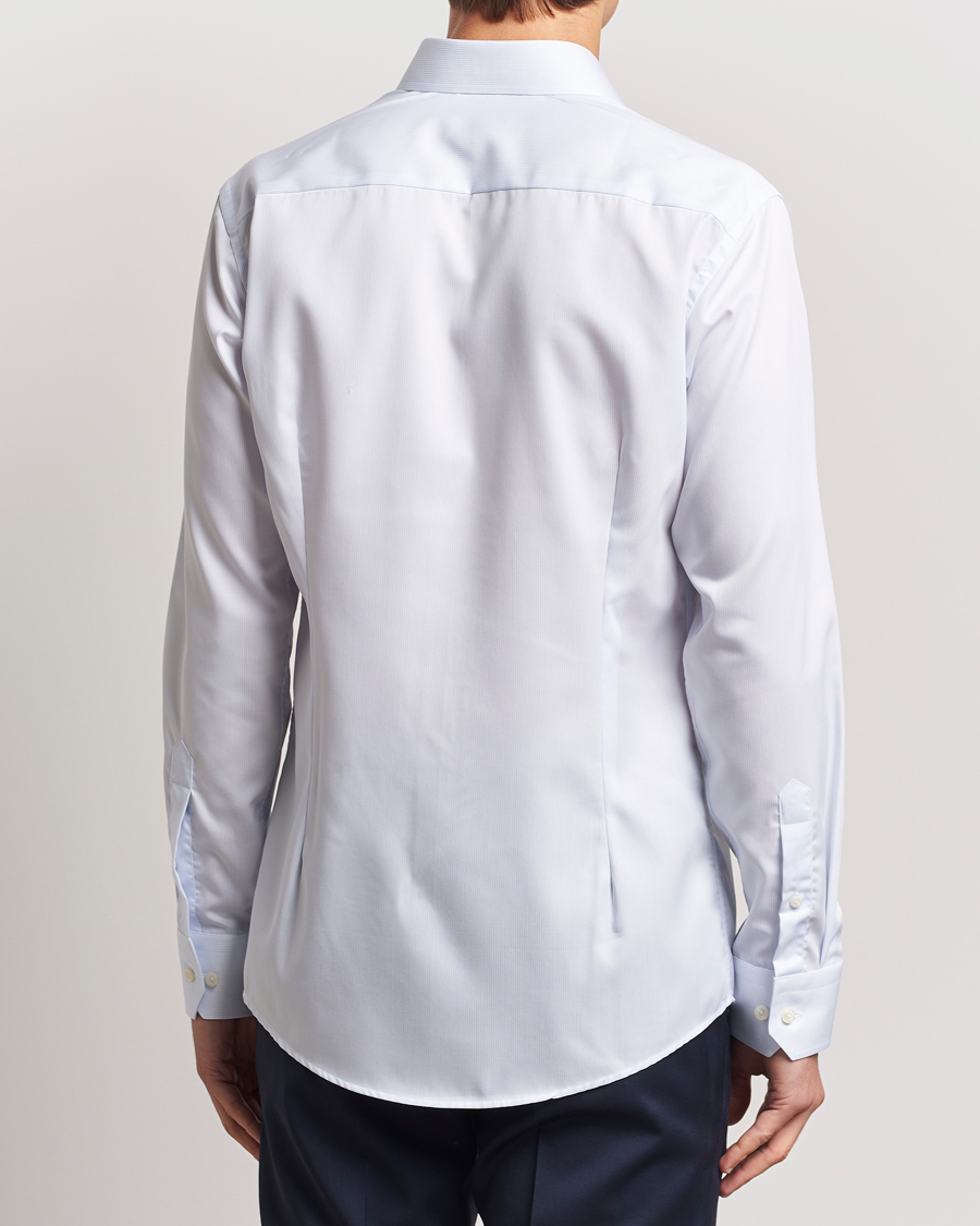 Men | Shirts | Eton | Slim Fit Twill Hairline Stripe Shirt Blue/White