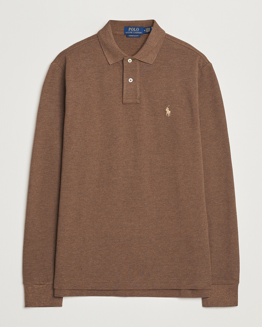 Men | Sweaters & Knitwear | Polo Ralph Lauren | Custom Slim Fit Long Sleeve Polo Cedar Heather
