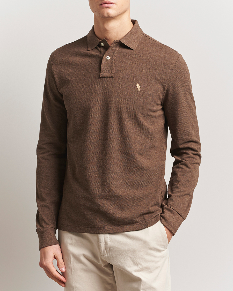 Polo Ralph Lauren Custom Slim Fit Long Sleeve Polo Cedar Heather