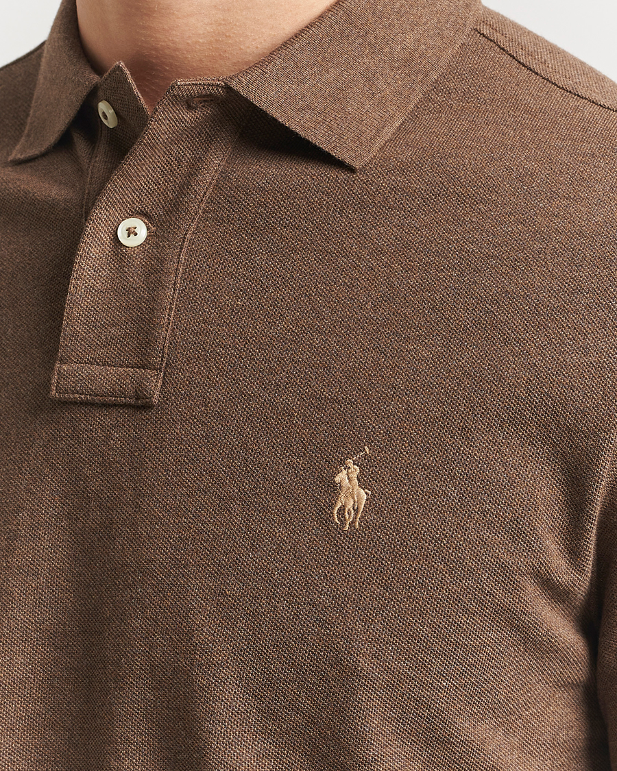 Men | Sweaters & Knitwear | Polo Ralph Lauren | Custom Slim Fit Long Sleeve Polo Cedar Heather