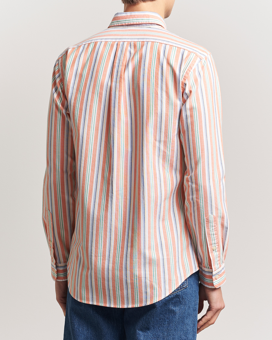 Polo Ralph Lauren Custom Fit Striped Oxford Shirt Orange/White at CareOfCar Polo Ralph Lauren Custom Fit Striped Oxford Shirt Orange/White at CareOfCar