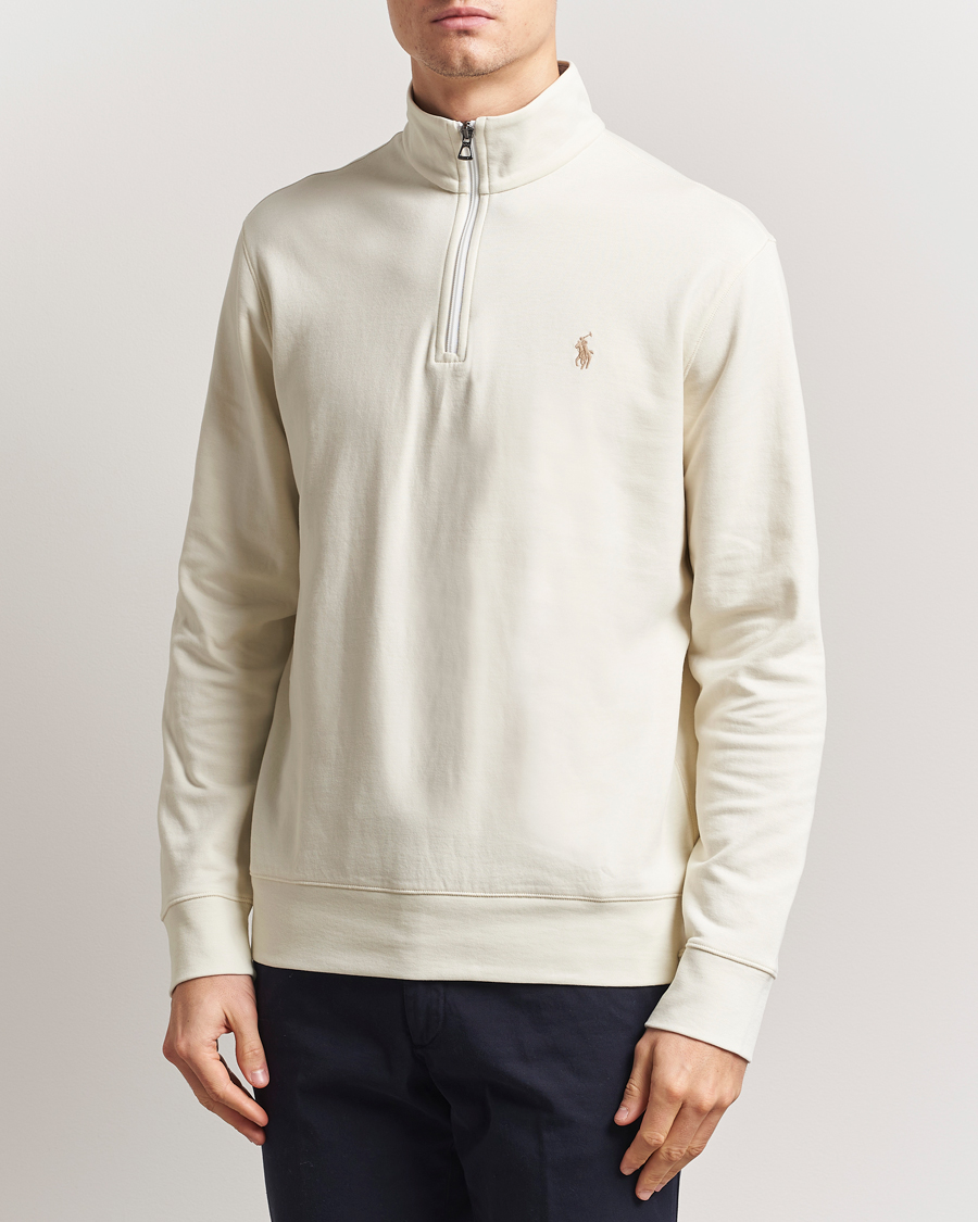 Men | Sweaters & Knitwear | Polo Ralph Lauren | Double Knit Half-Zip Sweater Parchment Cream