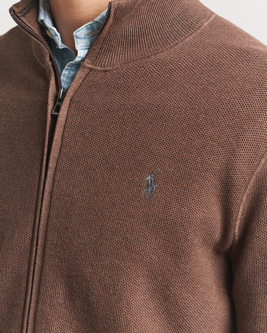Men | Sweaters & Knitwear | Polo Ralph Lauren | Textured Full-Zip Dark Roast Melange