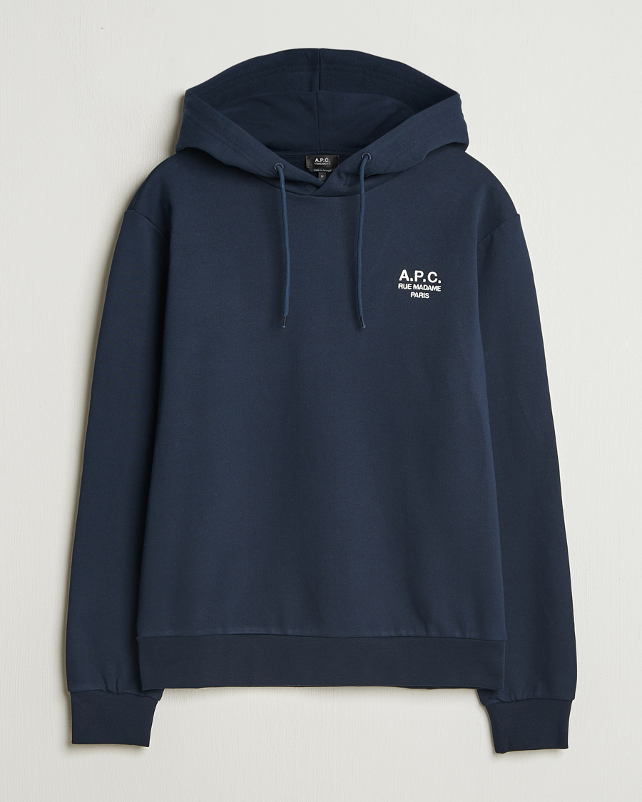 Men | Sweaters & Knitwear | A.P.C. | Rue Madame Hoodie Dark Navy