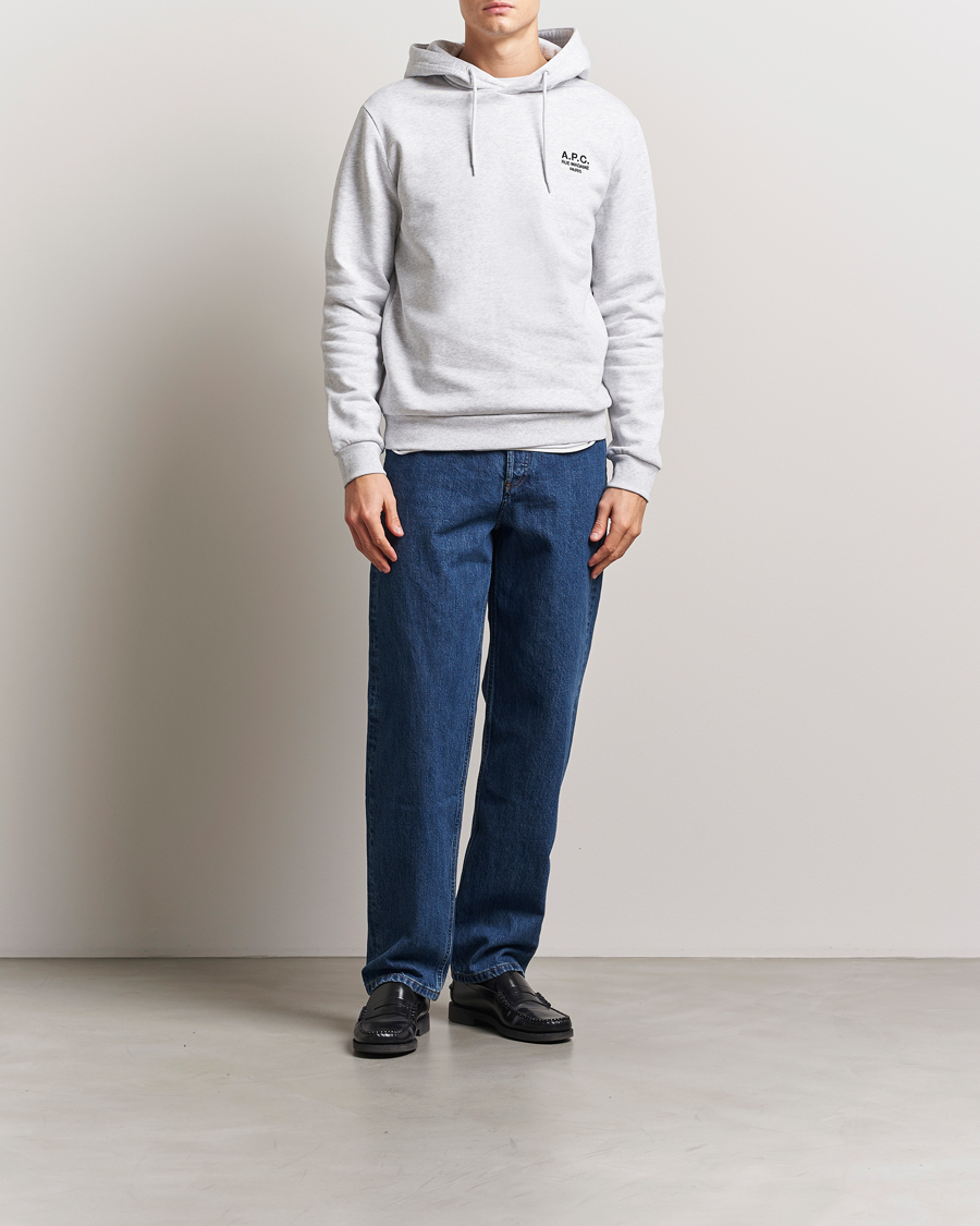 Men | Sweaters & Knitwear | A.P.C. | Rue Madame Hoodie Heather Grey/Black