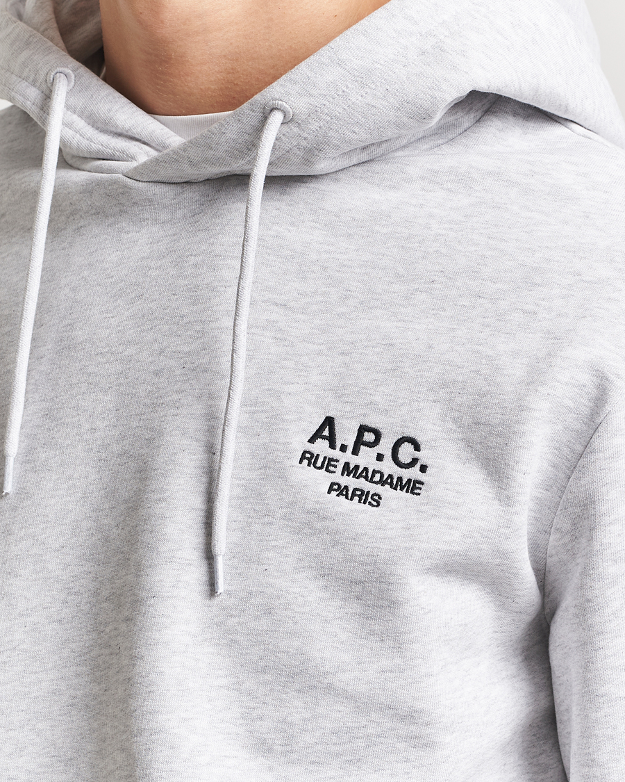 Men | Sweaters & Knitwear | A.P.C. | Rue Madame Hoodie Heather Grey/Black