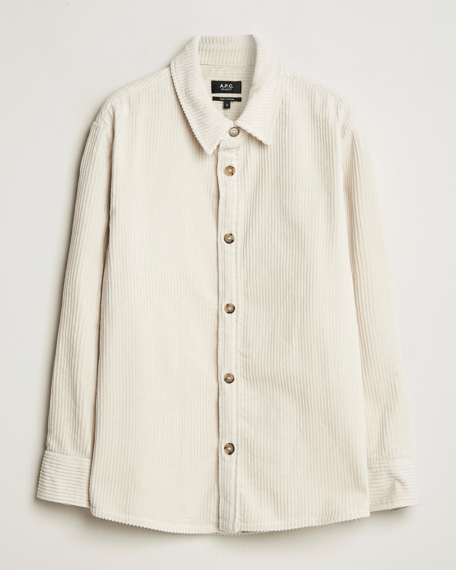 Men | Shirts | A.P.C. | Boris Wide-wale Corduroy Overshirt Ecru