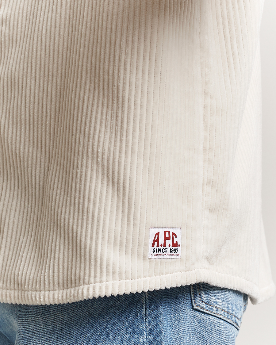 Men | Shirts | A.P.C. | Boris Wide-wale Corduroy Overshirt Ecru
