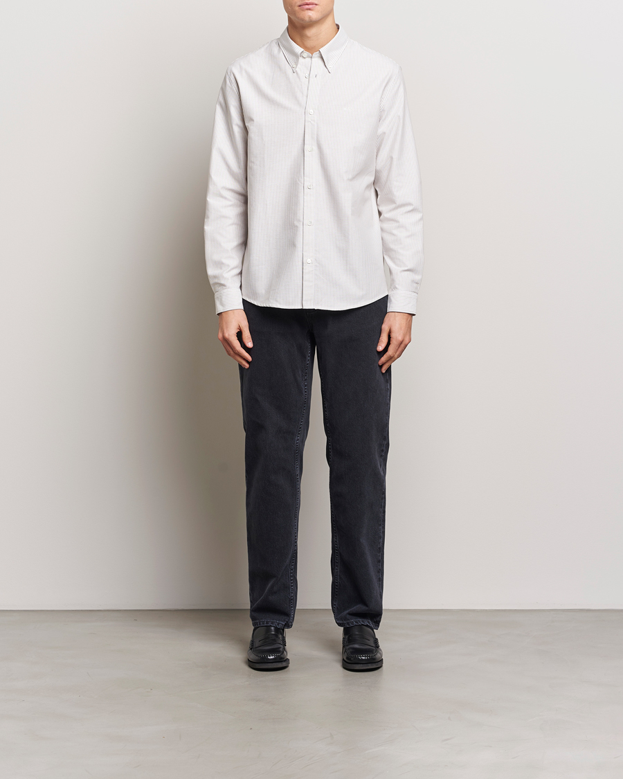 Men | Shirts | A.P.C. | Greg Striped Oxford Shirt Beige/White