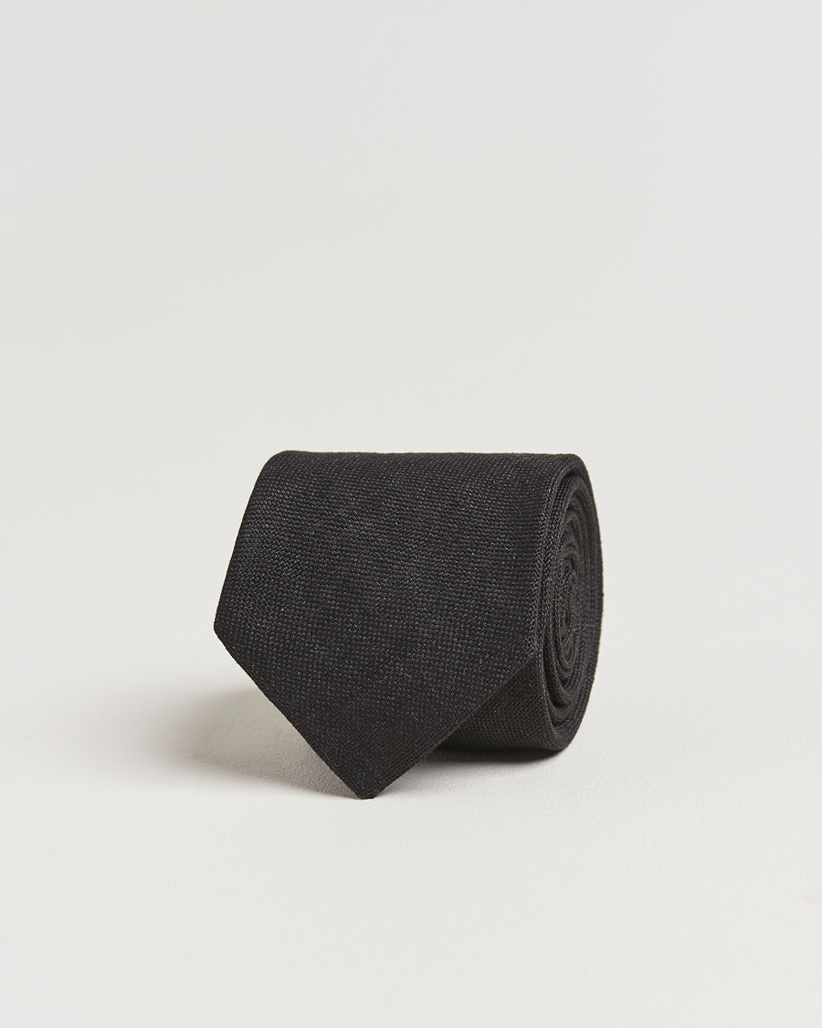 Men | Ties | Amanda Christensen | Amanda ChristensenHopsack Linen 8cm TieBlack