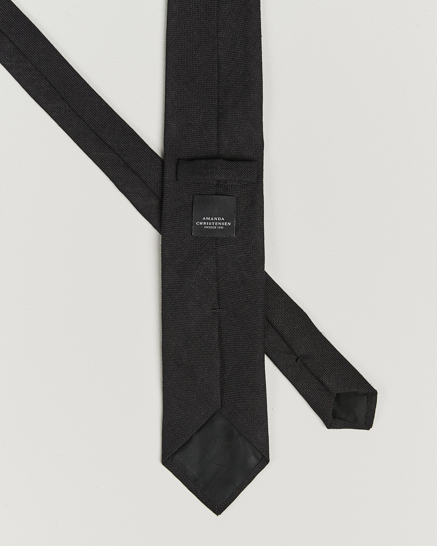 Men | Amanda ChristensenHopsack Linen 8cm TieBlack | Amanda Christensen | Amanda ChristensenHopsack Linen 8cm TieBlack