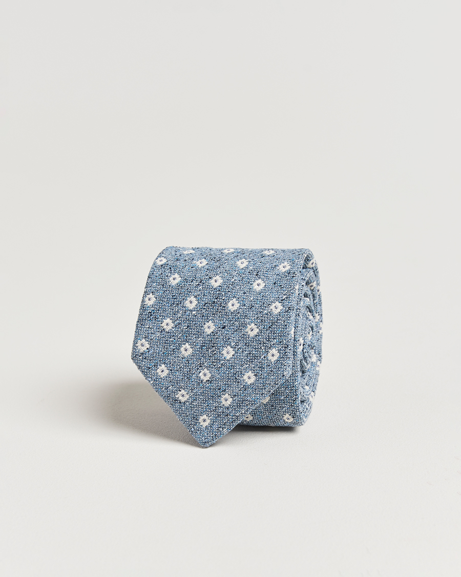 Men | Amanda Christensen Silk/Cotton Bourette 8cm Tie Sky Blue | Amanda Christensen | Silk/Cotton Bourette 8cm Tie Sky Blue