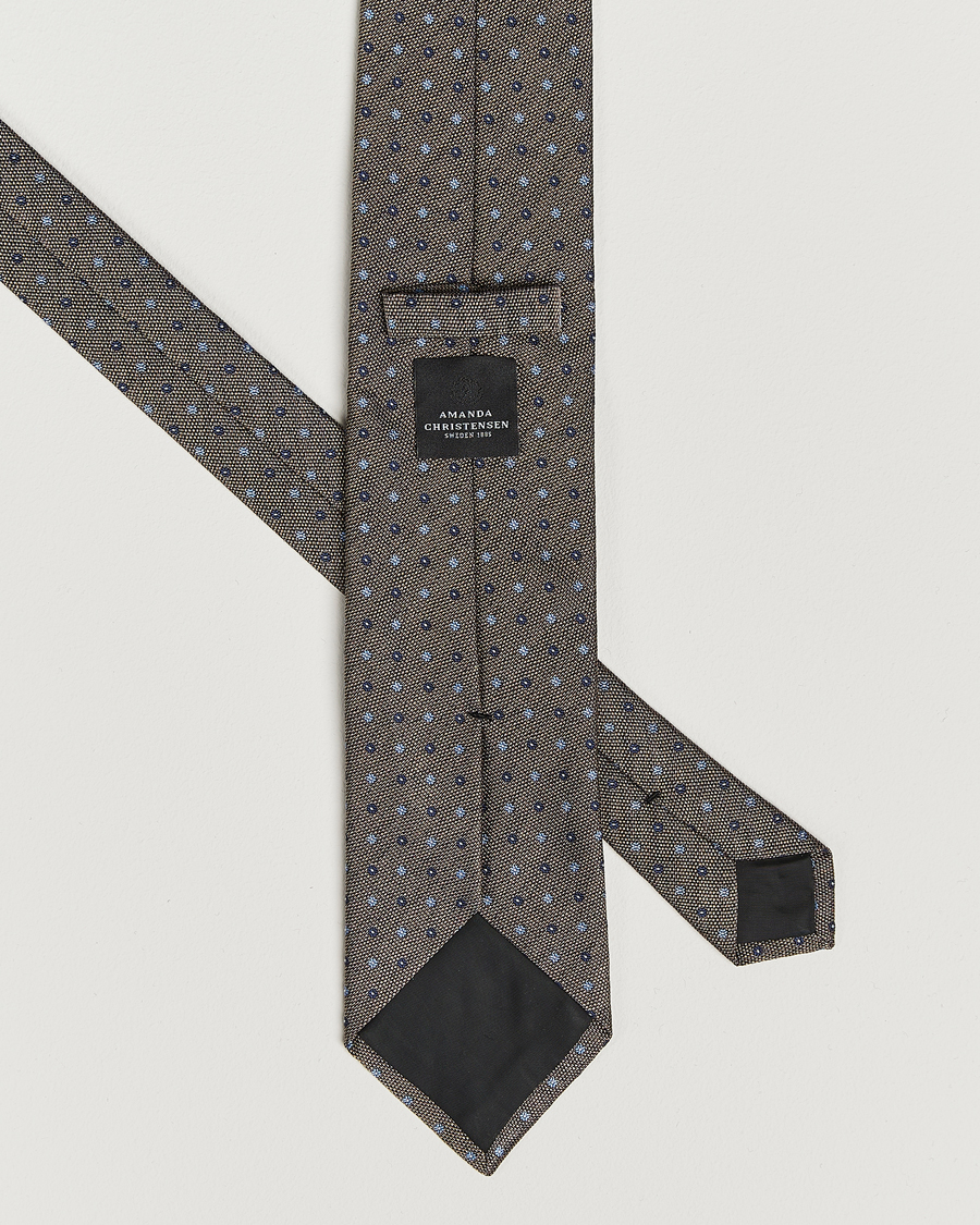 Men | Amanda Christensen Silk Reps Printed Flower 8cm Tie Brown | Amanda Christensen | Silk Reps Printed Flower 8cm Tie Brown