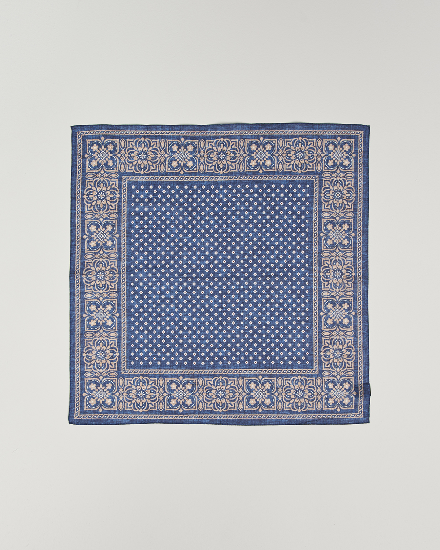 Men | Amanda Christensen Cotton Voilé Printed Flower Bandana Navy | Amanda Christensen | Cotton Voilé Printed Flower Bandana Navy