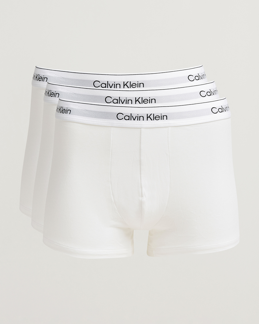 Men | Underwear & Socks | Calvin Klein | 3-Pack Icon Cotton Stretch Relaxed Trunk White