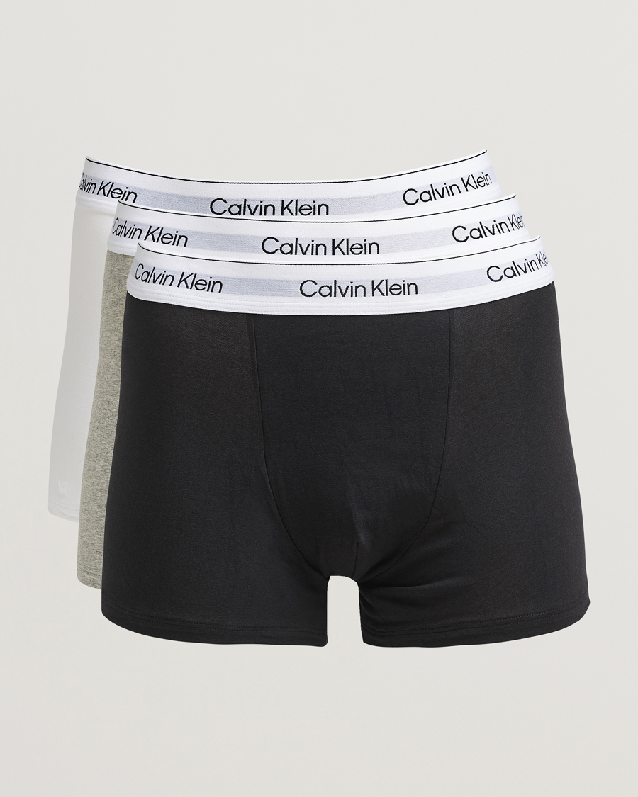 Men | Underwear & Socks | Calvin Klein | 3-Pack Icon Cotton Stretch Relaxed Trunk Black/White/Grey
