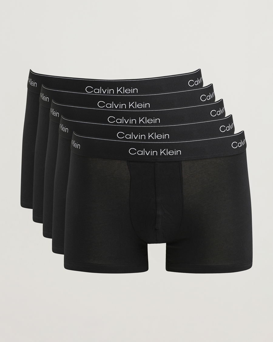 Men | Underwear & Socks | Calvin Klein | 5-Pack Icon Cotton Stretch Trunk Black