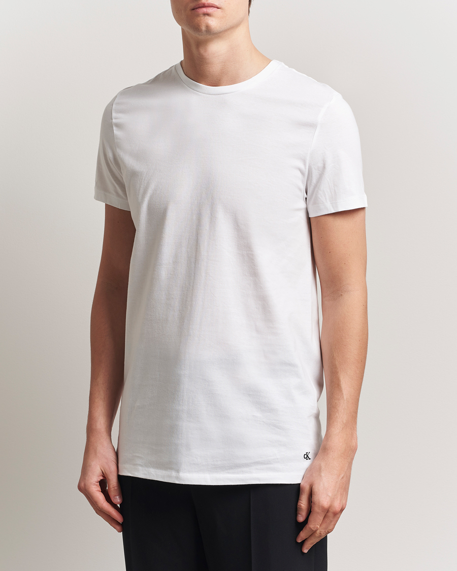 Men | T-Shirts | Calvin Klein | 3-Pack Cotton Crew Neck T-Shirt White