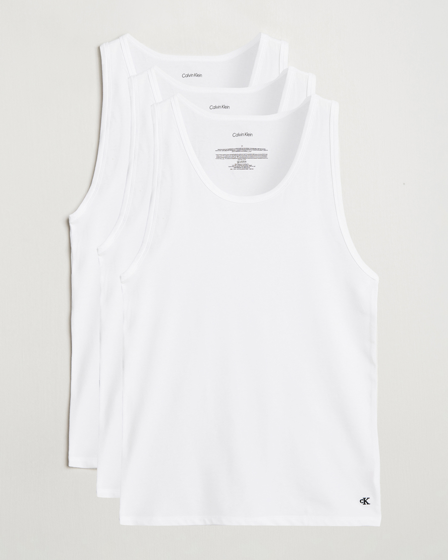 Men | T-Shirts | Calvin Klein | 3-Pack Cotton Tank Top White
