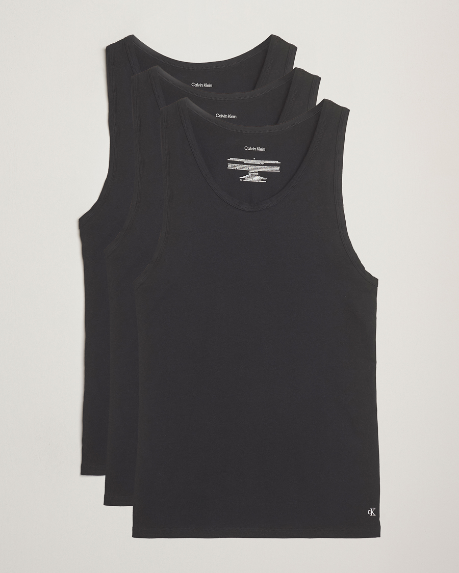 Men | T-Shirts | Calvin Klein | 3-Pack Cotton Tank Top Black