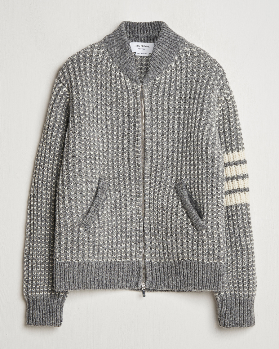 Men | Coats & Jackets | Thom Browne | Irish Wool Bomber Jacket Medium Grey