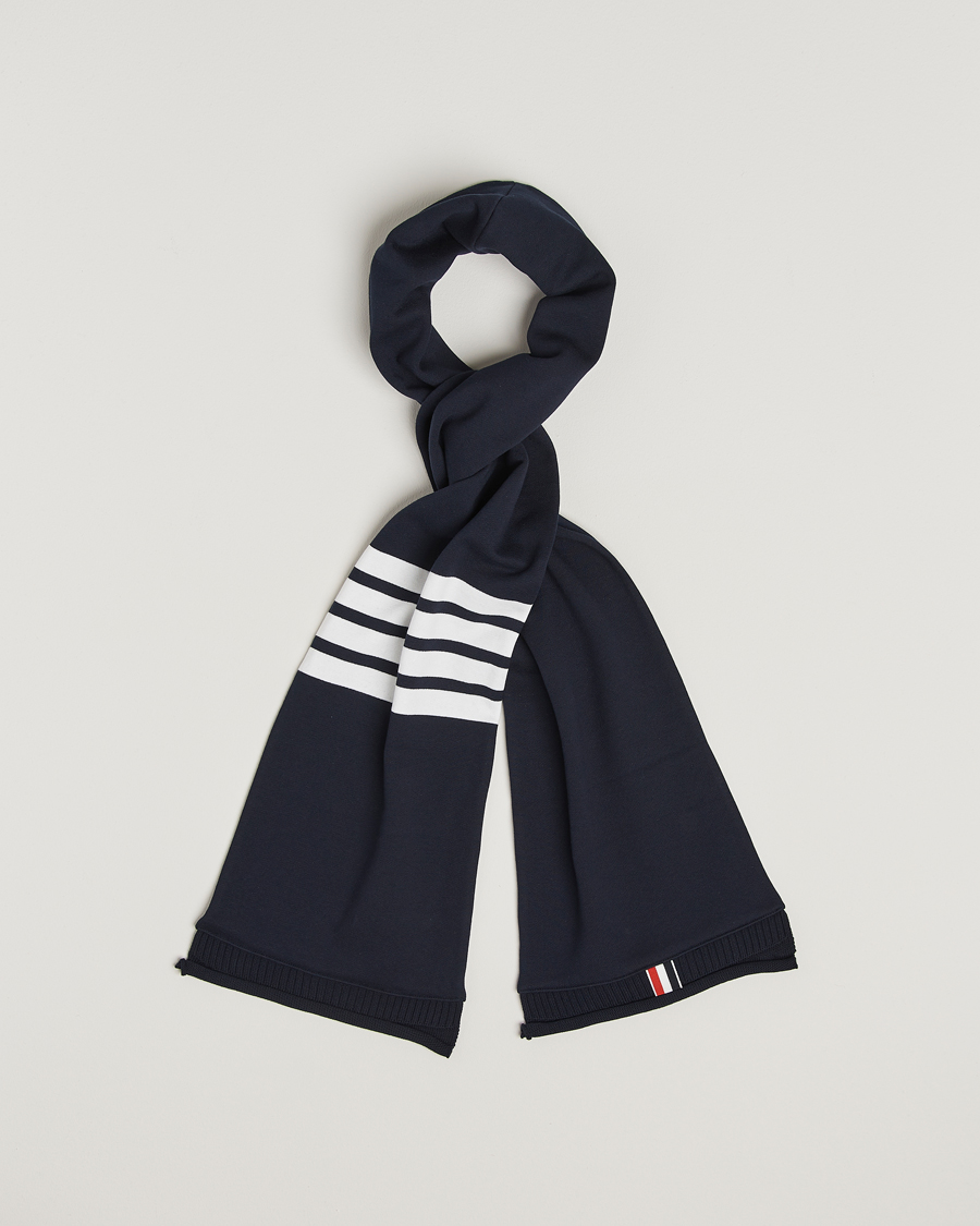 Men | Thom Browne 4-Bar Scarf Navy | Thom Browne | 4-Bar Scarf Navy