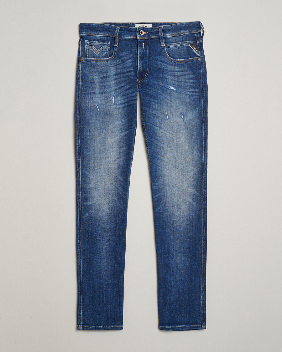 Replay ANBASS PANTS - Jeans Slim Fit - black delavè/schwarz Replay ANBASS PANTS - Jeans Slim Fit - black delavè/schwarz