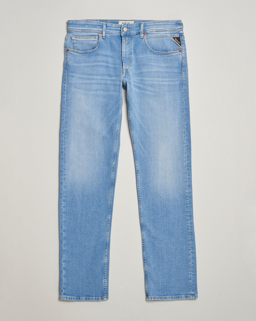 Men | Jeans | Replay | Grover Straight Fit Stretch Jeans Light Blue