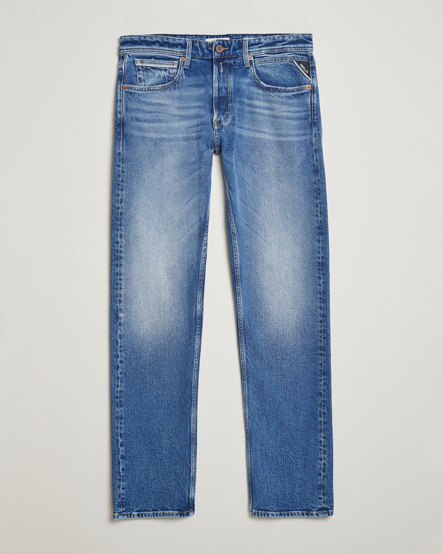 Men | Jeans | Replay | Grover Straight Fit Original Jeans Medium Blue