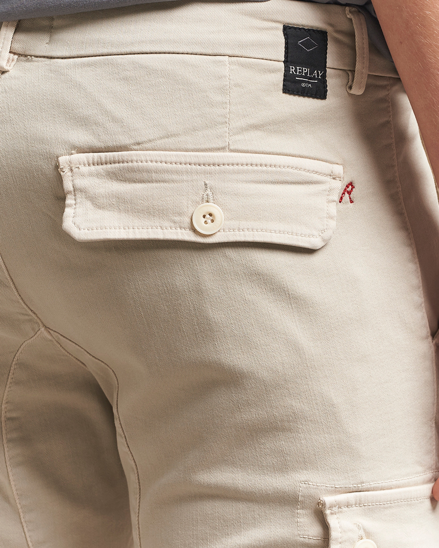 Men | Trousers | Replay | Jaan Hyperflex Cargo Pants Alabster