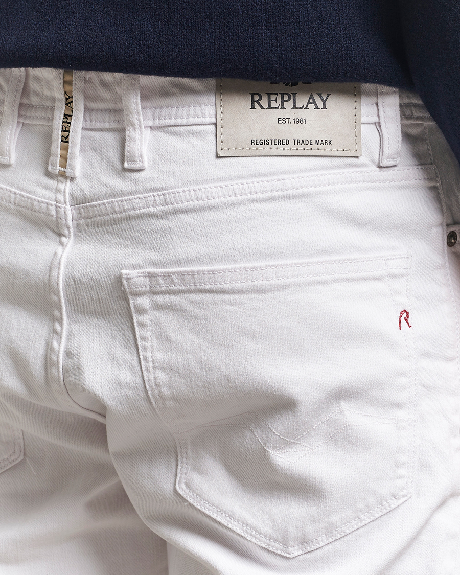 Men | Shorts | Replay | RBJ981 Stretch Denim Shorts White