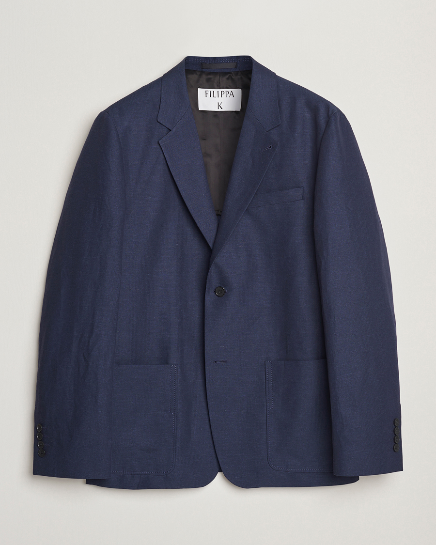 Men | Blazers | Filippa K | Patch Pocket Blazer Navy
