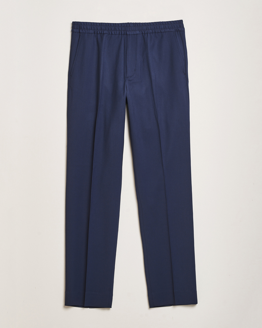 Men | Trousers | Filippa K | Relaxed Terry Wool Trousers Dusk Blue