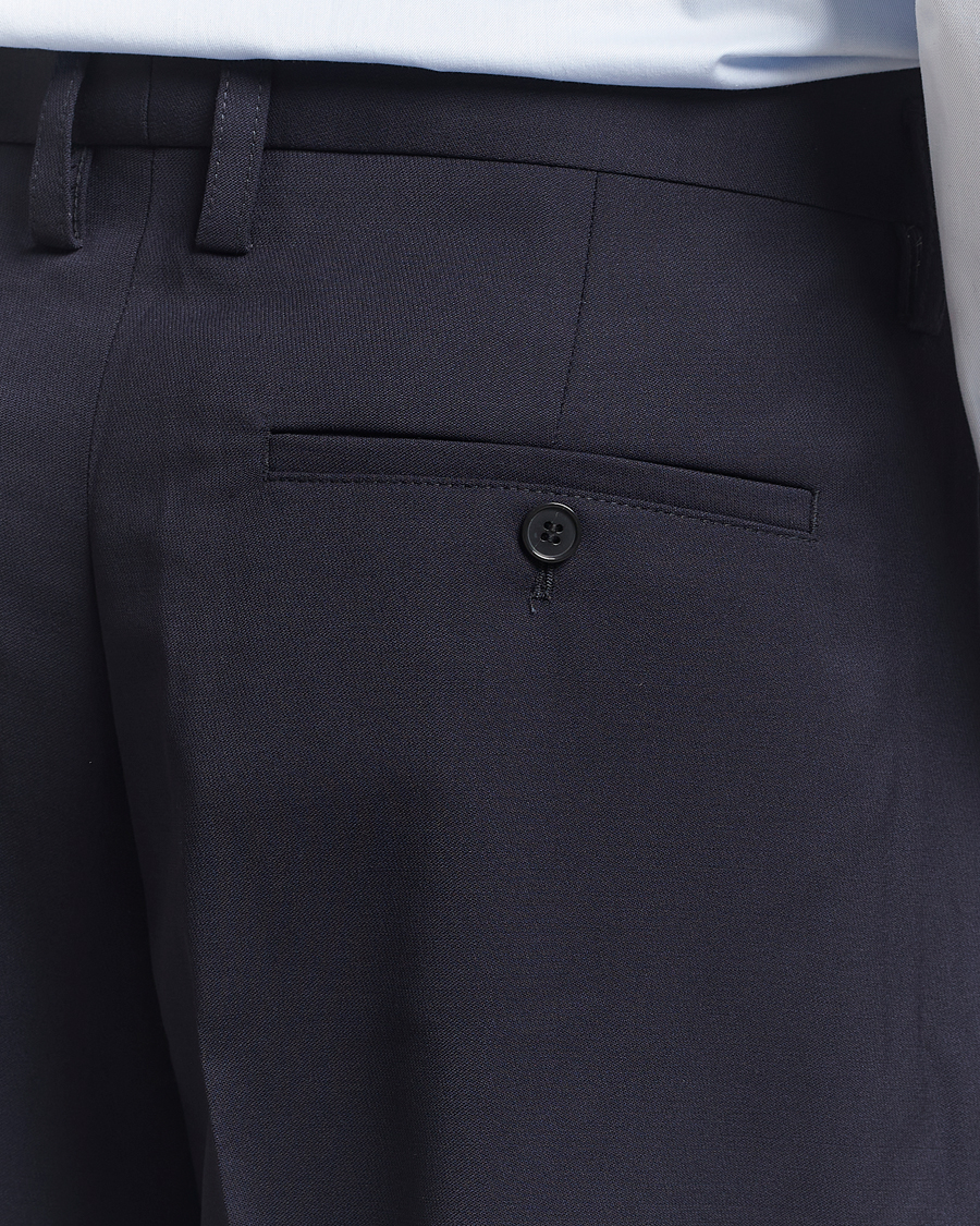 Men | Trousers | Filippa K | Wide Wool Trousers Navy