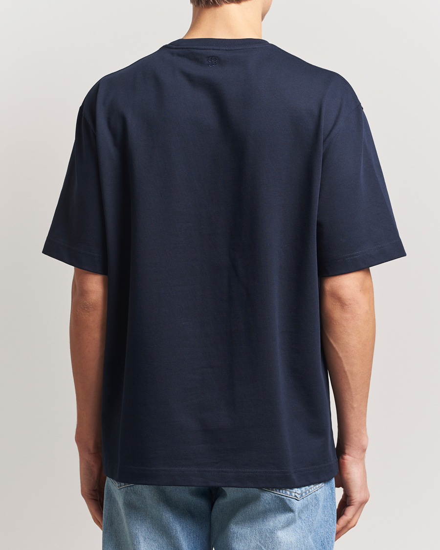Men | T-Shirts | Filippa K | Heavy Cotton Crew Neck T-Shirt Navy
