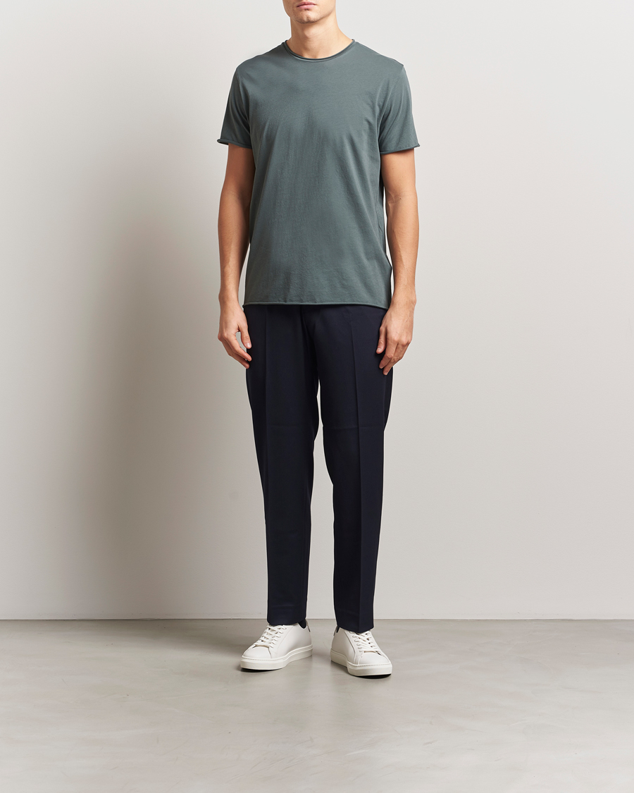 Men | T-Shirts | Filippa K | Roll Neck Crew Neck T-Shirt Green Grey