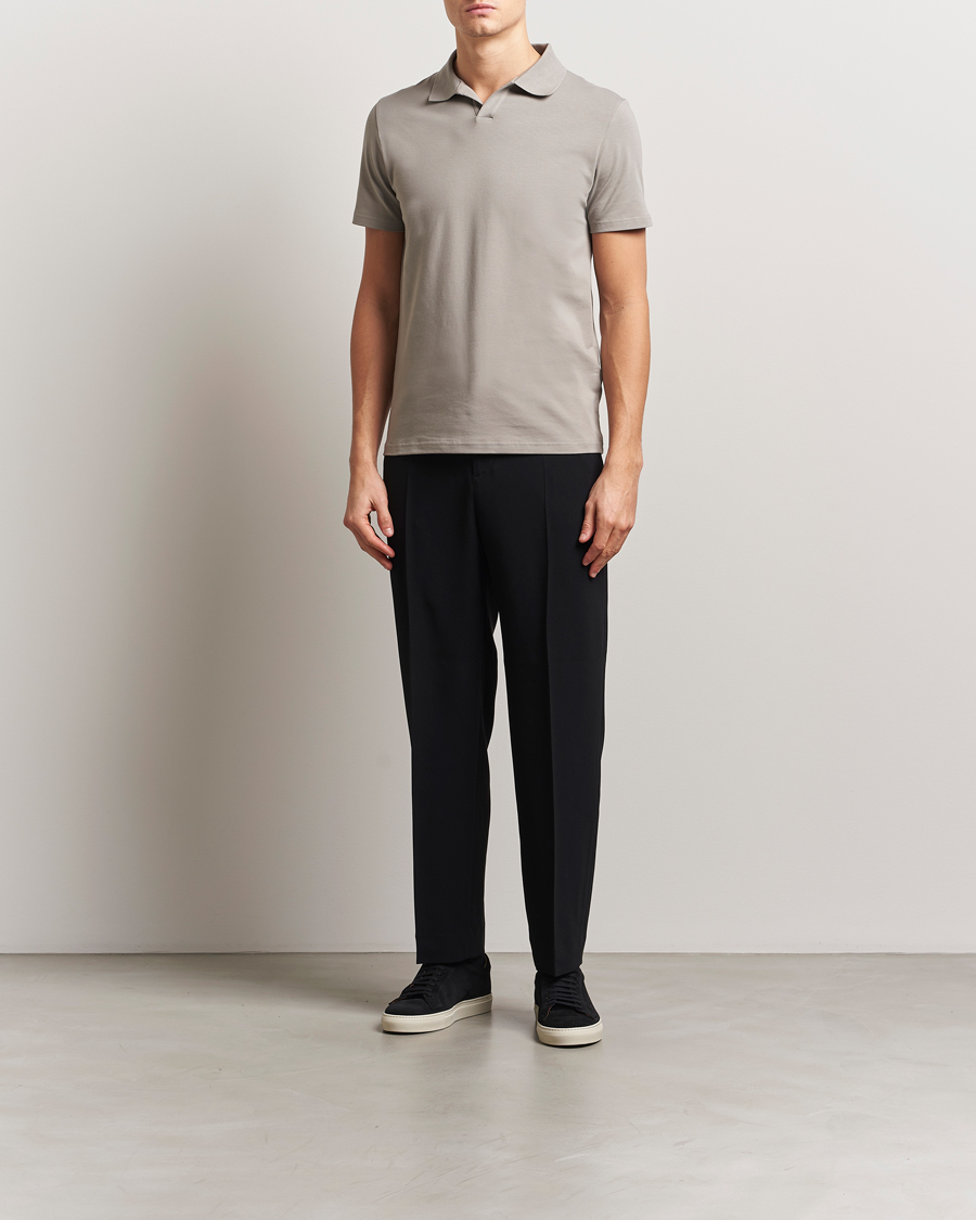 Men | Polo Shirts | Filippa K | Soft Lycra Polo T-Shirt Dove Grey