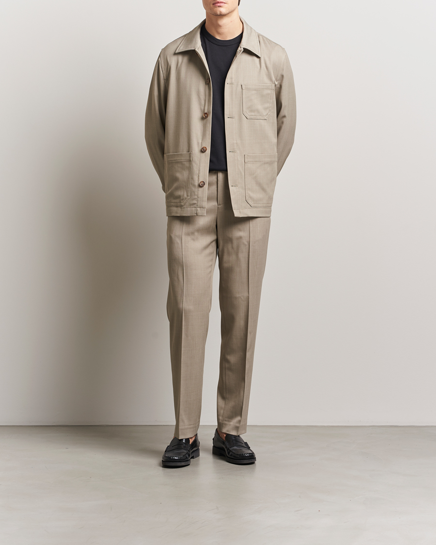 Men | Coats & Jackets | Filippa K | Work Shirt Jacket Sage Melange