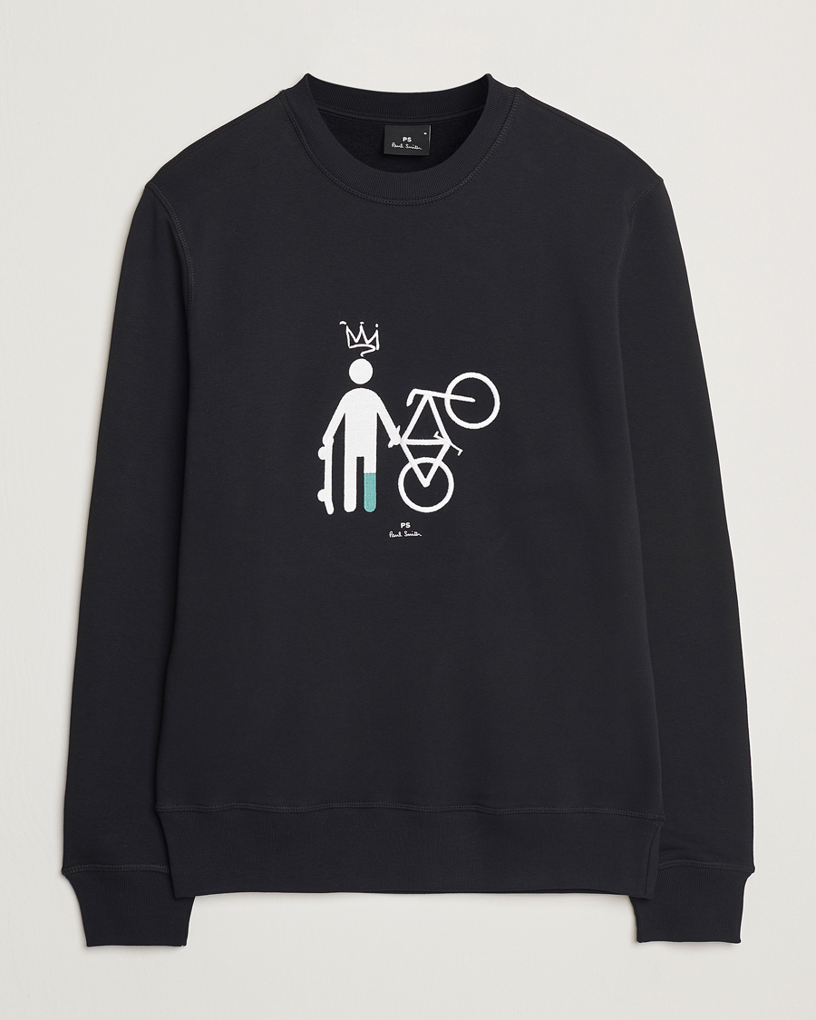 Men | Sweaters & Knitwear | PS Paul Smith | Skater Bike Crew Neck Sweatshirt Black