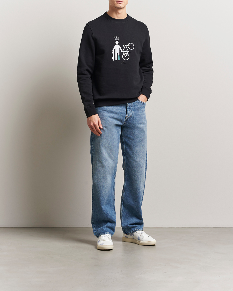 Men | Sweaters & Knitwear | PS Paul Smith | Skater Bike Crew Neck Sweatshirt Black