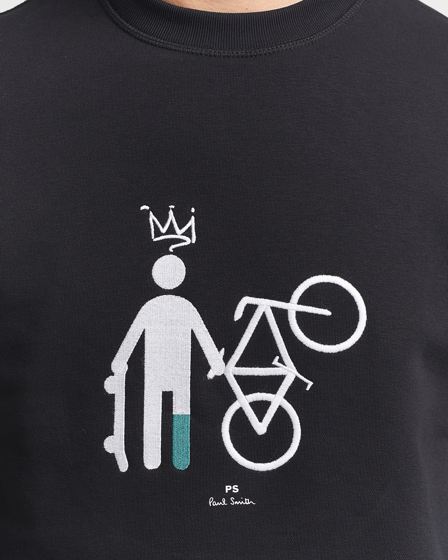 Men | Sweaters & Knitwear | PS Paul Smith | Skater Bike Crew Neck Sweatshirt Black