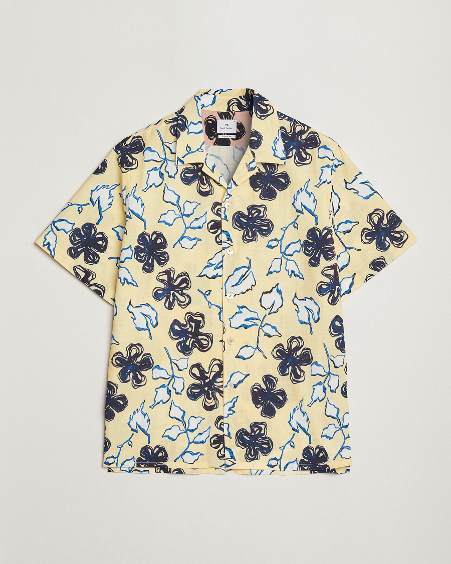 Men | Shirts | PS Paul Smith | Floral Short Sleeve Shirt Yellow