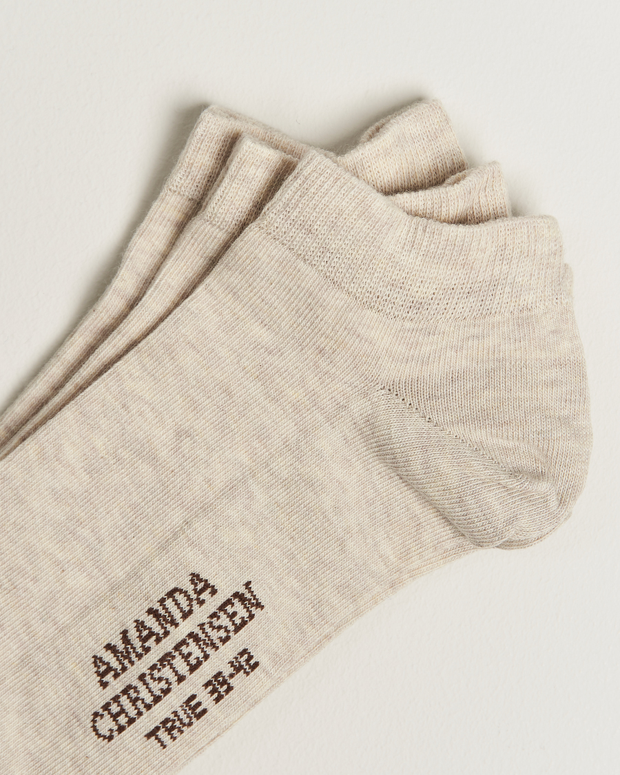 Men | Underwear & Socks | Amanda Christensen | 3-Pack True Cotton Sneaker Socks Sand Melange