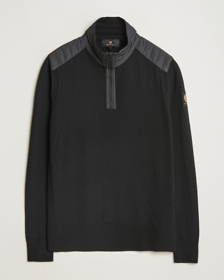 Men | Sweaters & Knitwear | Belstaff | Kilmington Quarter Zip Jumper Black