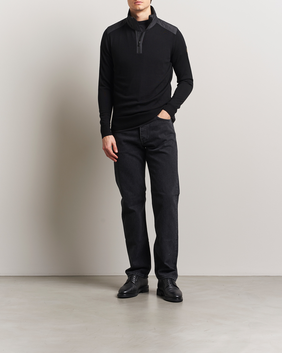 Men | Sweaters & Knitwear | Belstaff | Kilmington Quarter Zip Jumper Black