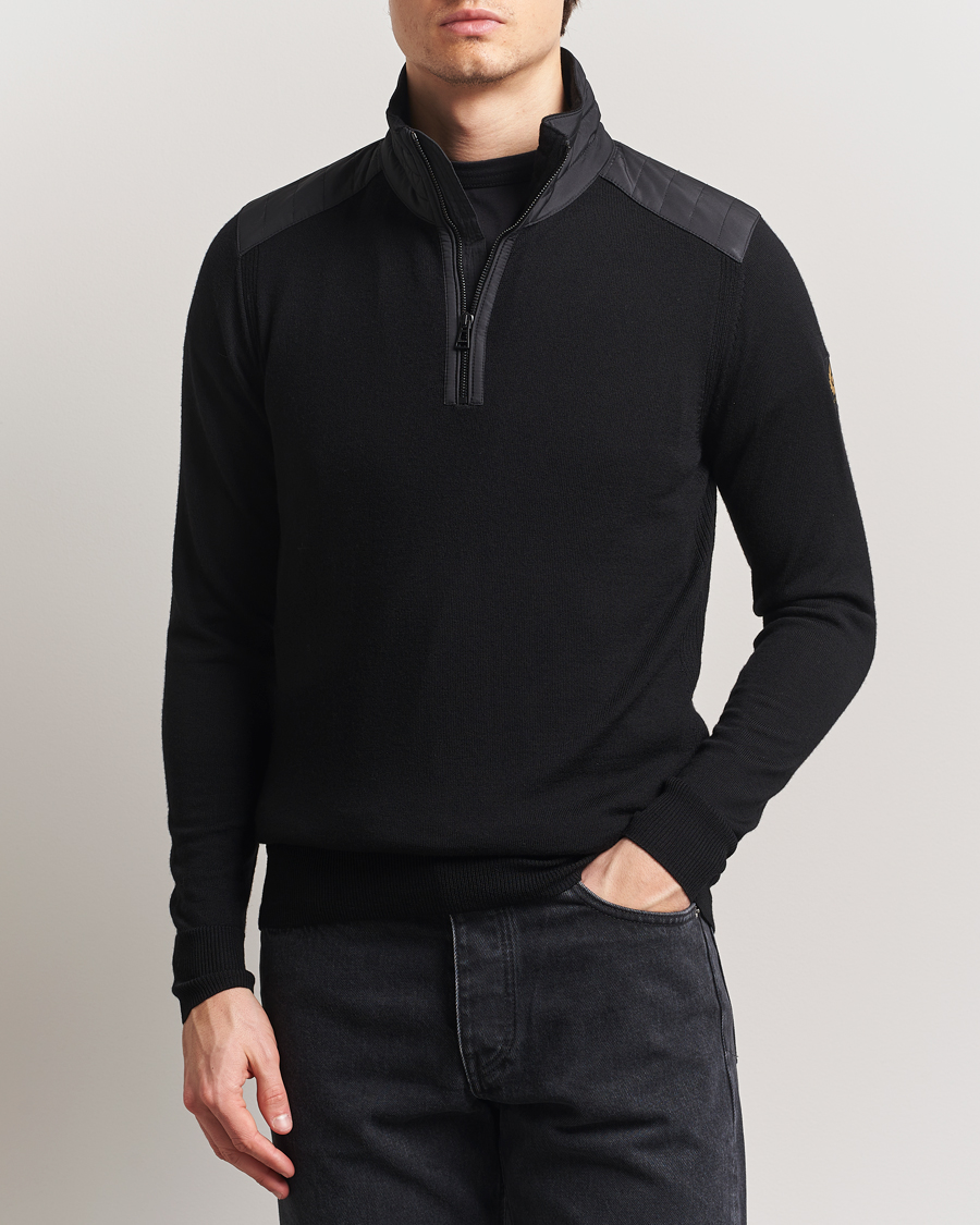 Men | Sweaters & Knitwear | Belstaff | Kilmington Quarter Zip Jumper Black