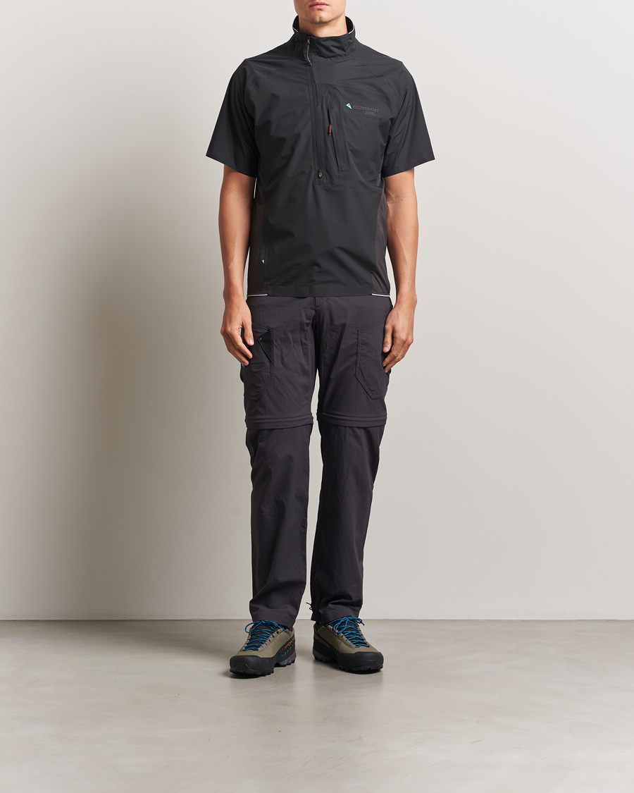 Men | Shirts | Klättermusen | Vidre Zip Short Sleeve Shirt Black