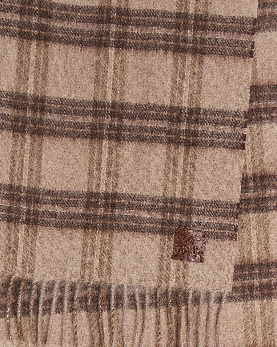 Men | Amanda Christensen Wool Checked Scarf Beige Melange | Amanda Christensen | Wool Checked Scarf Beige Melange