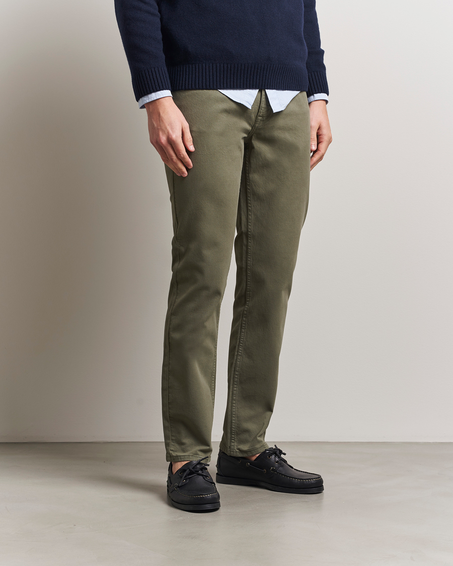 Incotex 5-Pocket Cotton Stretch Pants Dark Green at CareOfCarl.com